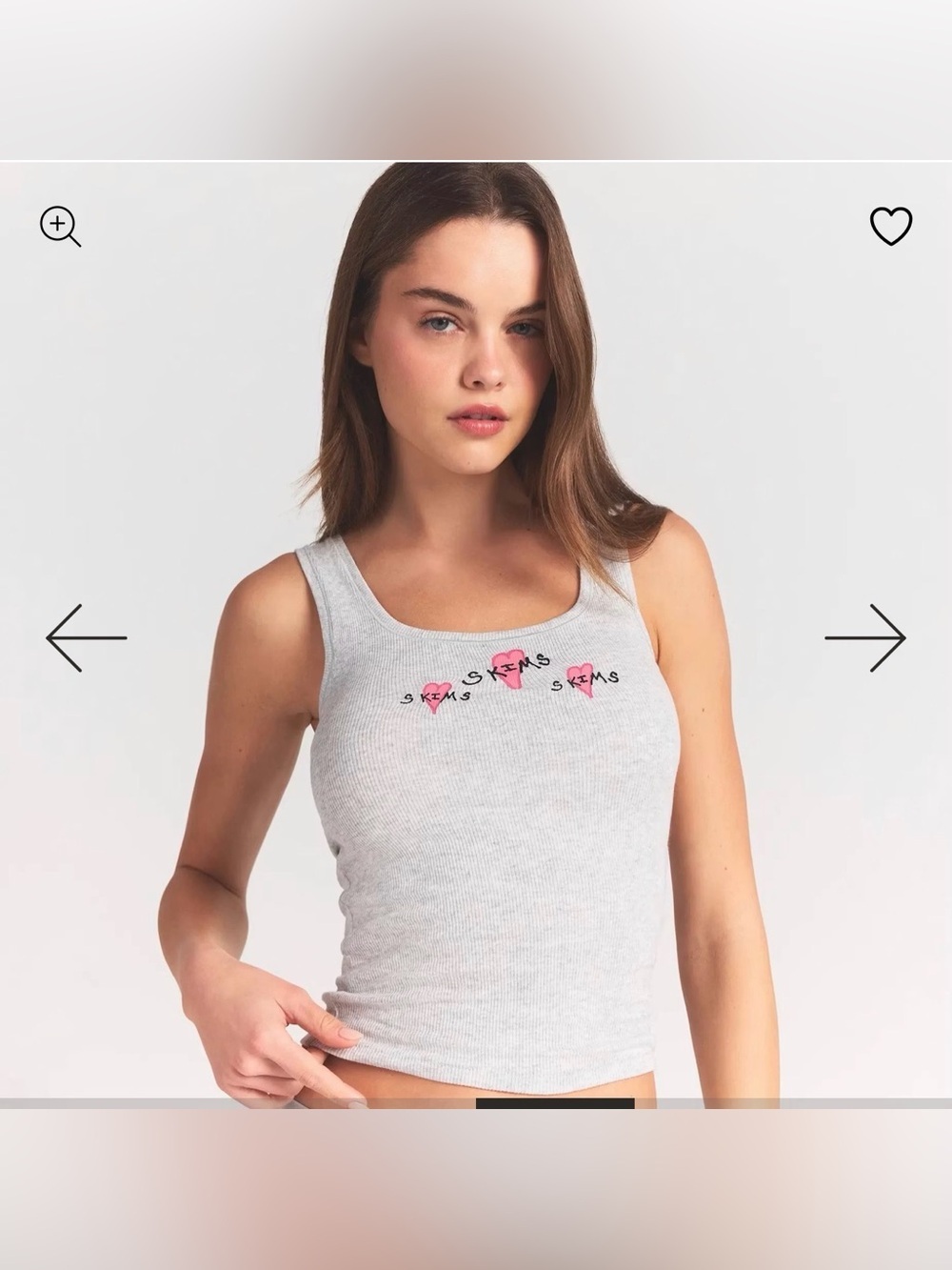 SKIMS COTTON RIB CAMI TANK STYLE: ST-SST-11586W LHG TRIPLE HEARTS SIZE: XS